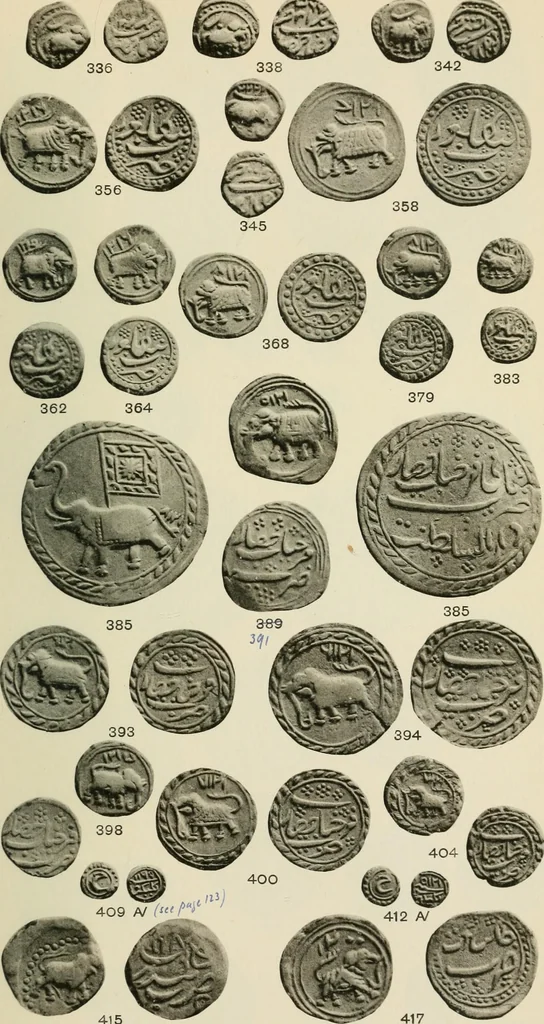 An illustration from The coins of Haidar Ali and Tipu Sultan, 1921, leaf 152