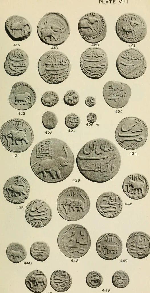 An illustration from The coins of Haidar Ali and Tipu Sultan, 1921, leaf 154