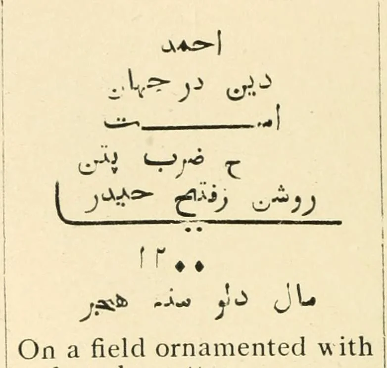 An illustration from The coins of Haidar Ali and Tipu Sultan, 1921, leaf 55