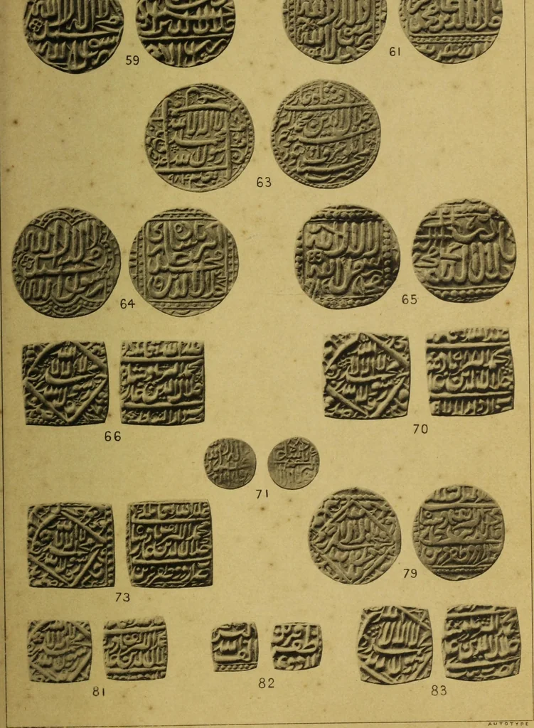 An illustration from The coins of the Moghul emperors of Hindustan in the British Museum, 1892, leaf 566