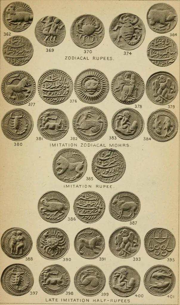 An illustration from The coins of the Moghul emperors of Hindustan in the British museum, 1892, leaf 586
