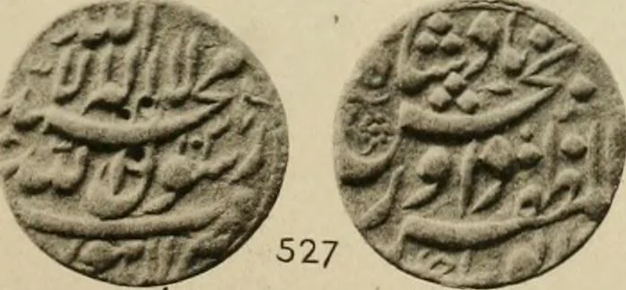 An illustration from The coins of the Moghul emperors of Hindustan in the British museum, 1892, leaf 592