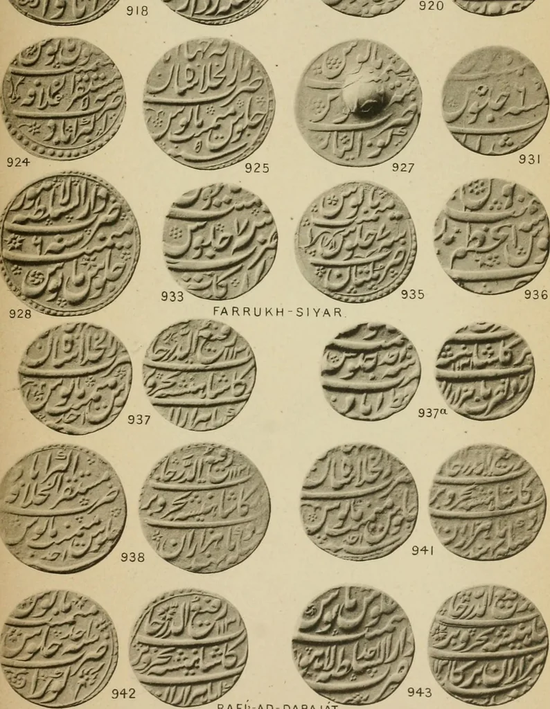 An illustration from The coins of the Moghul emperors of Hindustan in the British museum, 1892, leaf 610