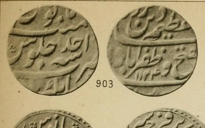 An illustration from The coins of the Moghul emperors of Hindustan in the British museum, 1892, leaf 610