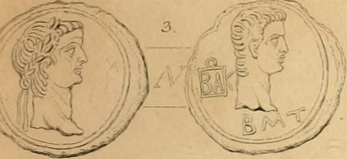 An illustration from Coins of the Romans relating to Britain, described and illustrated, 1844, leaf 190