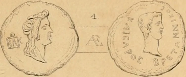 An illustration from Coins of the Romans relating to Britain, described and illustrated, 1844, leaf 190