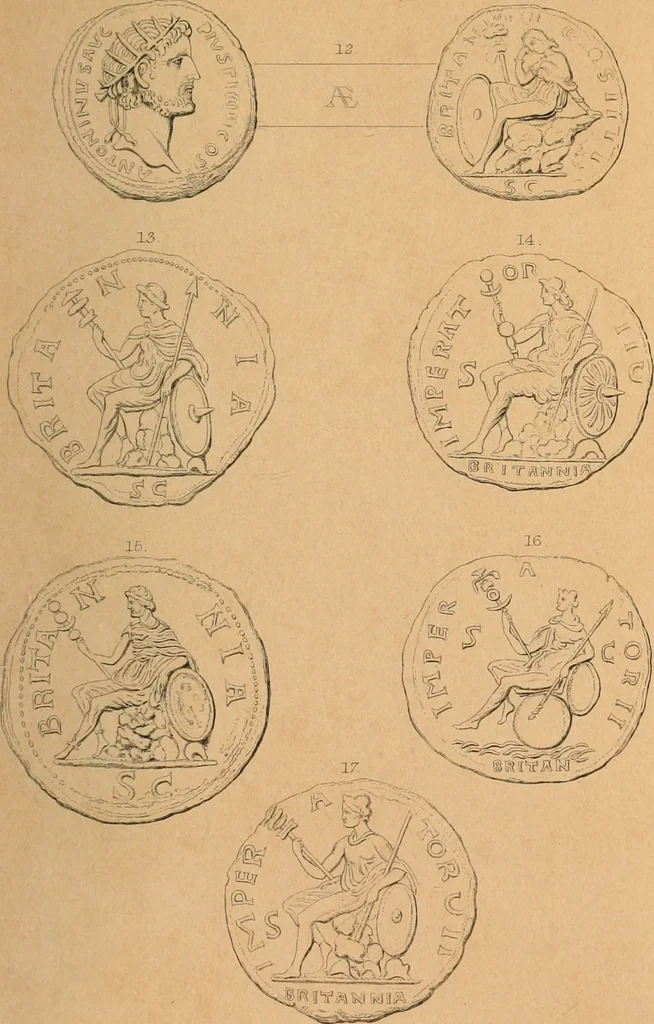 An illustration from Coins of the Romans relating to Britain, described and illustrated, 1844, leaf 192