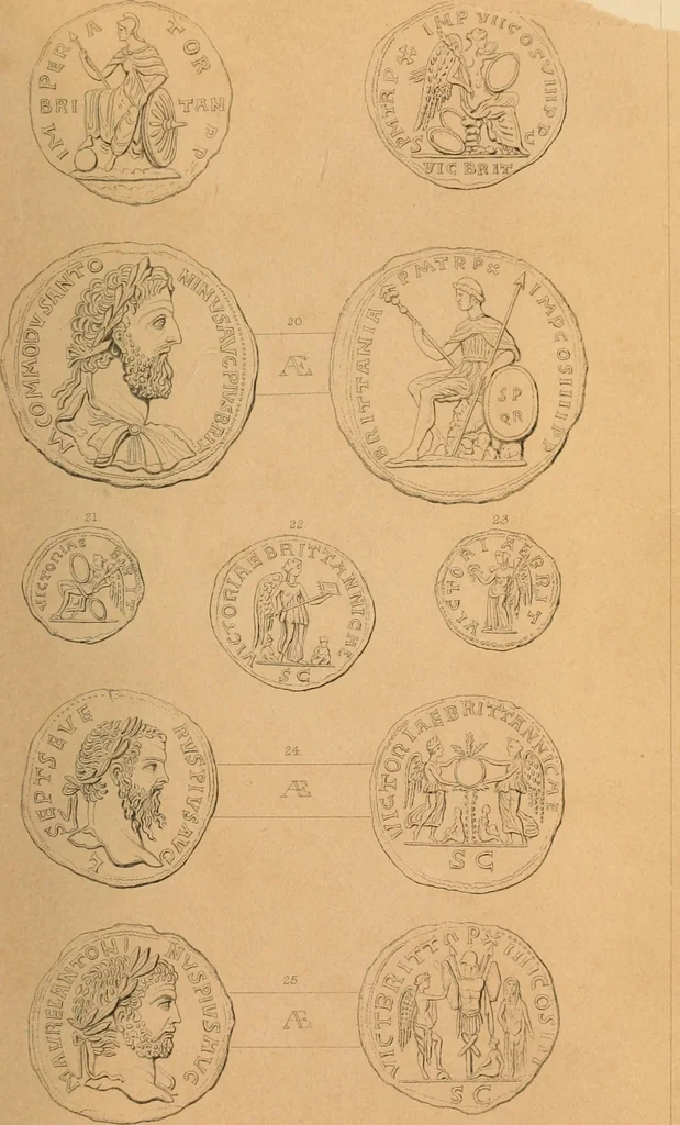 An illustration from Coins of the Romans relating to Britain, described and illustrated, 1844, leaf 194