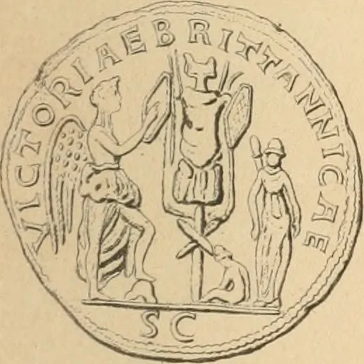 An illustration from Coins of the Romans relating to Britain, described and illustrated, 1844, leaf 196