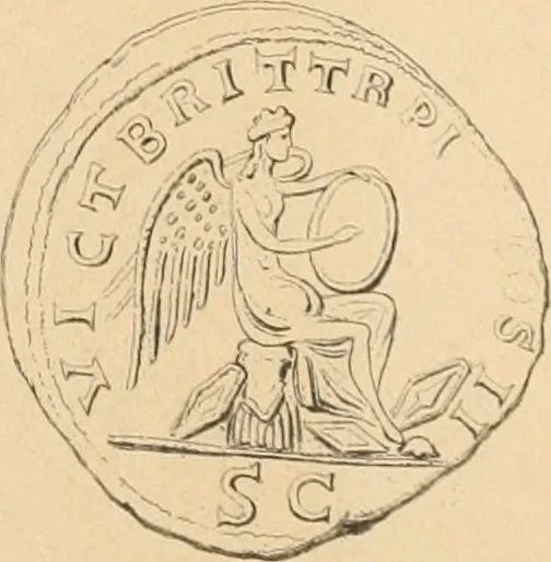 An illustration from Coins of the Romans relating to Britain, described and illustrated, 1844, leaf 196