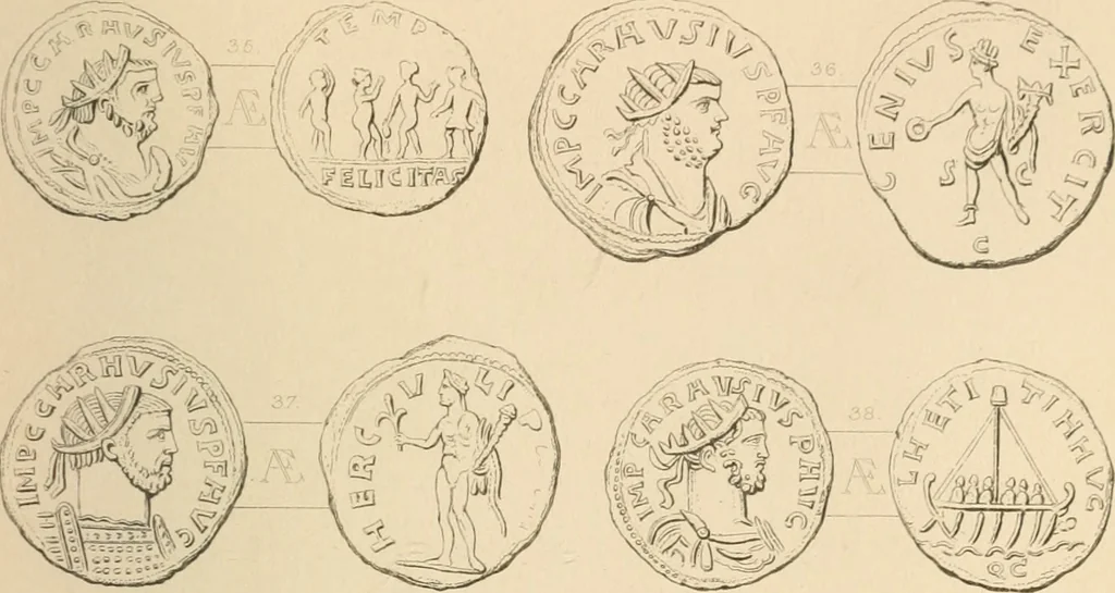 An illustration from Coins of the Romans relating to Britain, described and illustrated, 1844, leaf 198