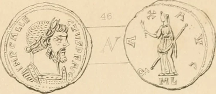 An illustration from Coins of the Romans relating to Britain, described and illustrated, 1844, leaf 200