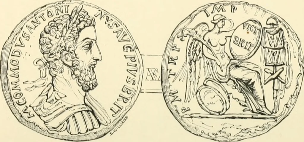 An illustration from Coins of the Romans relating to Britain, described and illustrated, 1844, leaf 55
