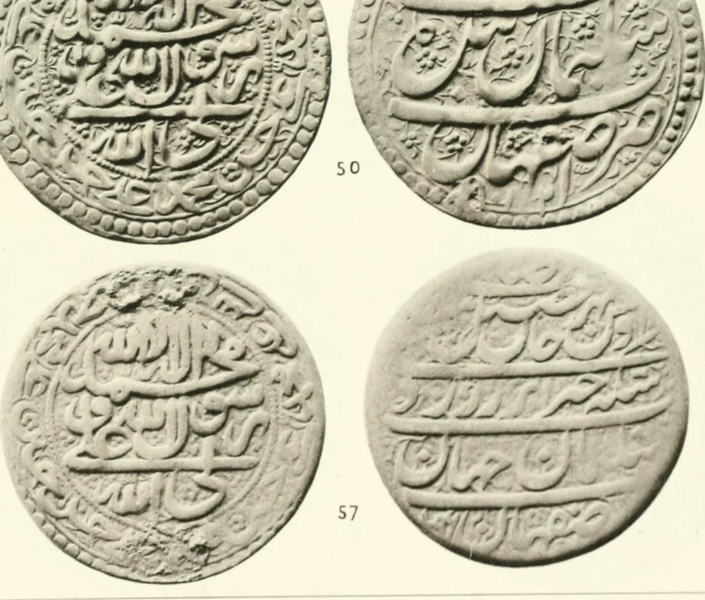 An illustration from The coins of the sháhs of Persia, Safavis, Afgháns, Efsháris, Zands, and Kájárs, 1887, leaf 438