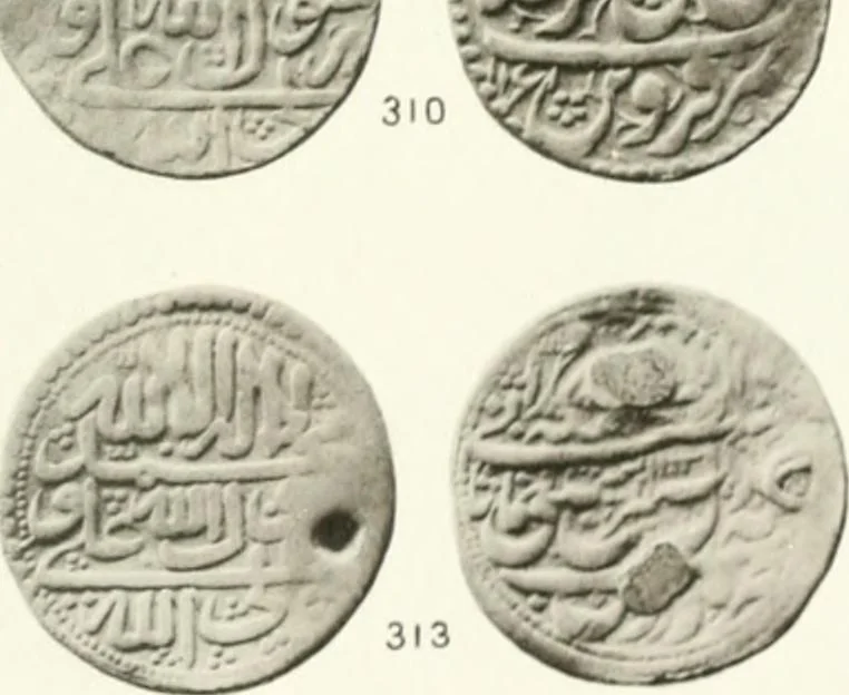 An illustration from The coins of the sháhs of Persia, Safavis, Afgháns, Efsháris, Zands, and Kájárs, 1887, leaf 450