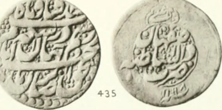 An illustration from The coins of the sháhs of Persia, Safavis, Afgháns, Efsháris, Zands, and Kájárs, 1887, leaf 458