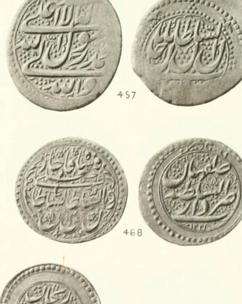 An illustration from The coins of the sháhs of Persia, Safavis, Afgháns, Efsháris, Zands, and Kájárs, 1887, leaf 460