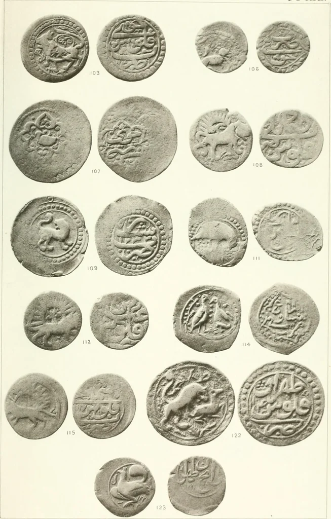 An illustration from The coins of the sháhs of Persia, Safavis, Afgháns, Efsháris, Zands, and Kájárs, 1887, leaf 476