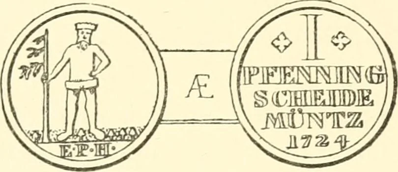An illustration from The coins and tokens of the possessions and colonies of the British empire, 1889, leaf 121