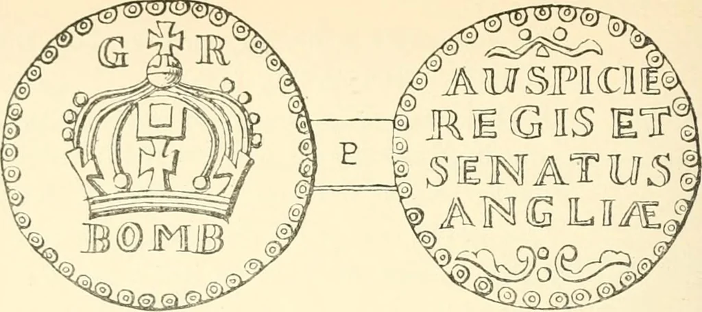 An illustration from The coins and tokens of the possessions and colonies of the British empire, 1889, leaf 159