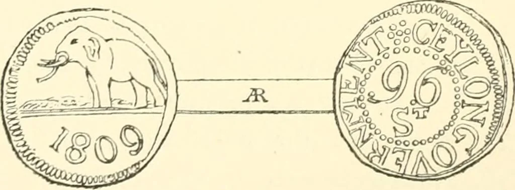 An illustration from The coins and tokens of the possessions and colonies of the British empire, 1889, leaf 203