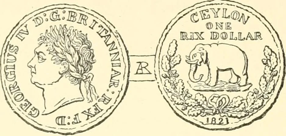 An illustration from The coins and tokens of the possessions and colonies of the British empire, 1889, leaf 205