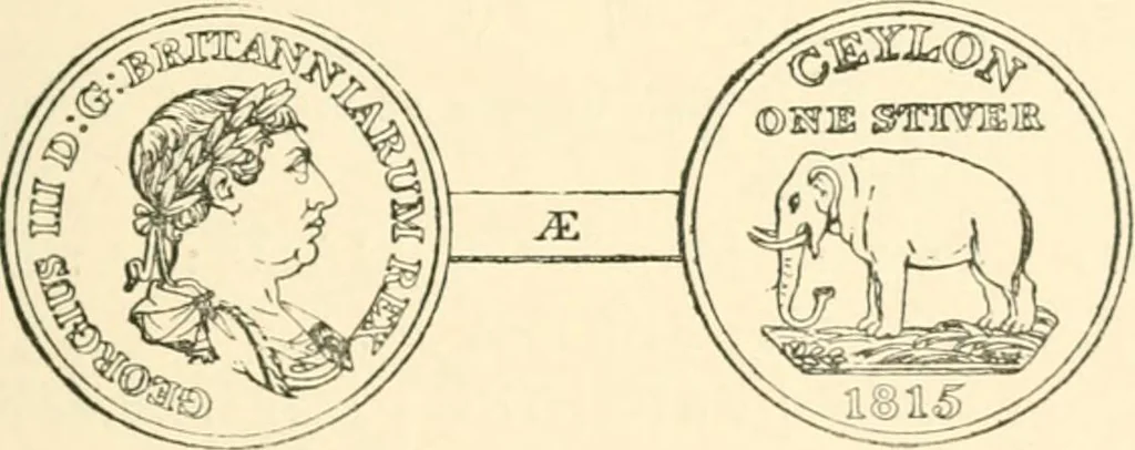 An illustration from The coins and tokens of the possessions and colonies of the British empire, 1889, leaf 208