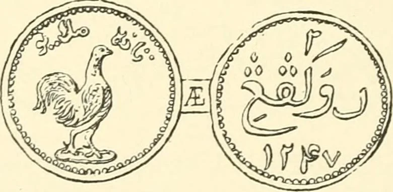 An illustration from The coins and tokens of the possessions and colonies of the British empire, 1889, leaf 219