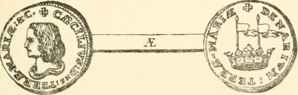 An illustration from The coins and tokens of the possessions and colonies of the British empire, 1889, leaf 268