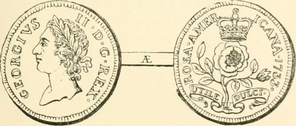 An illustration from The coins and tokens of the possessions and colonies of the British empire, 1889, leaf 272