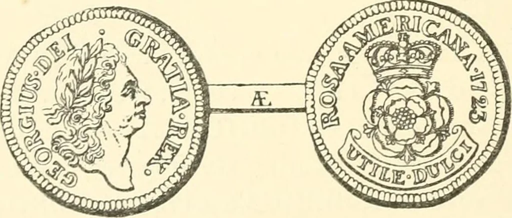 An illustration from The coins and tokens of the possessions and colonies of the British empire, 1889, leaf 273