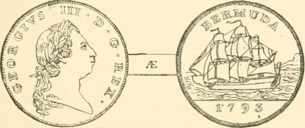 An illustration from The coins and tokens of the possessions and colonies of the British empire, 1889, leaf 326