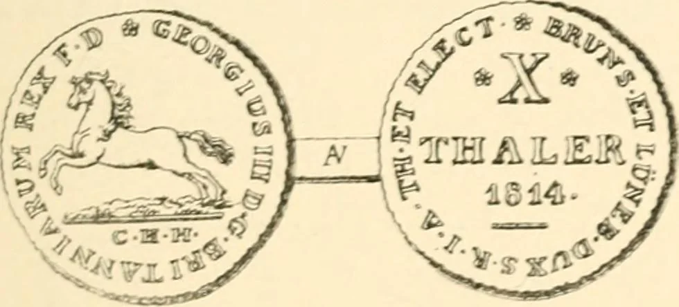 An illustration from The coins and tokens of the possessions and colonies of the British empire, 1889, leaf 42