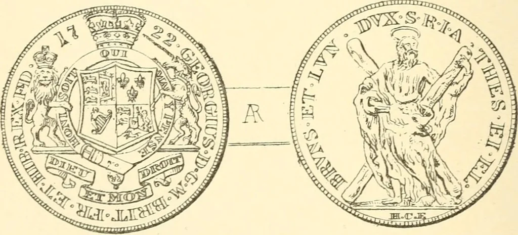 An illustration from The coins and tokens of the possessions and colonies of the British empire, 1889, leaf 49
