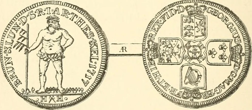 An illustration from The coins and tokens of the possessions and colonies of the British empire, 1889, leaf 51