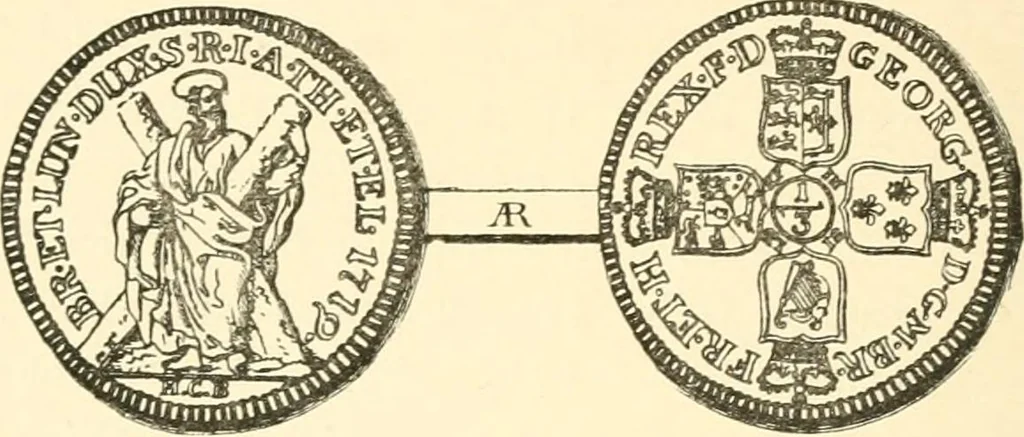 An illustration from The coins and tokens of the possessions and colonies of the British empire, 1889, leaf 53