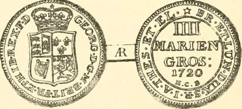 An illustration from The coins and tokens of the possessions and colonies of the British empire, 1889, leaf 57
