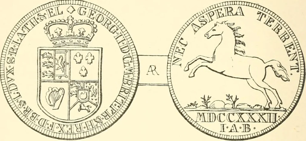 An illustration from The coins and tokens of the possessions and colonies of the British empire, 1889, leaf 63