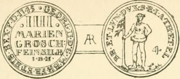 An illustration from The coins and tokens of the possessions and colonies of the British empire, 1889, leaf 80