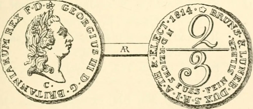 An illustration from The coins and tokens of the possessions and colonies of the British empire, 1889, leaf 96