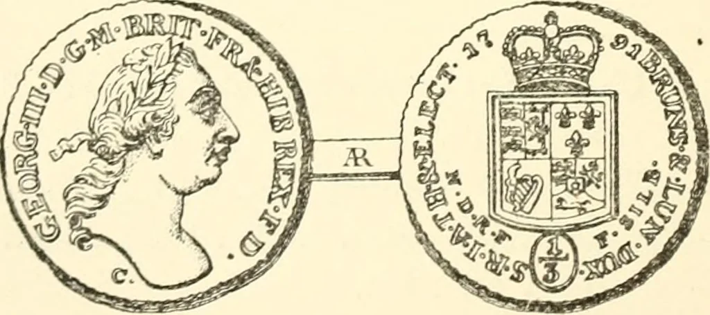 An illustration from The coins and tokens of the possessions and colonies of the British empire, 1889, leaf 99