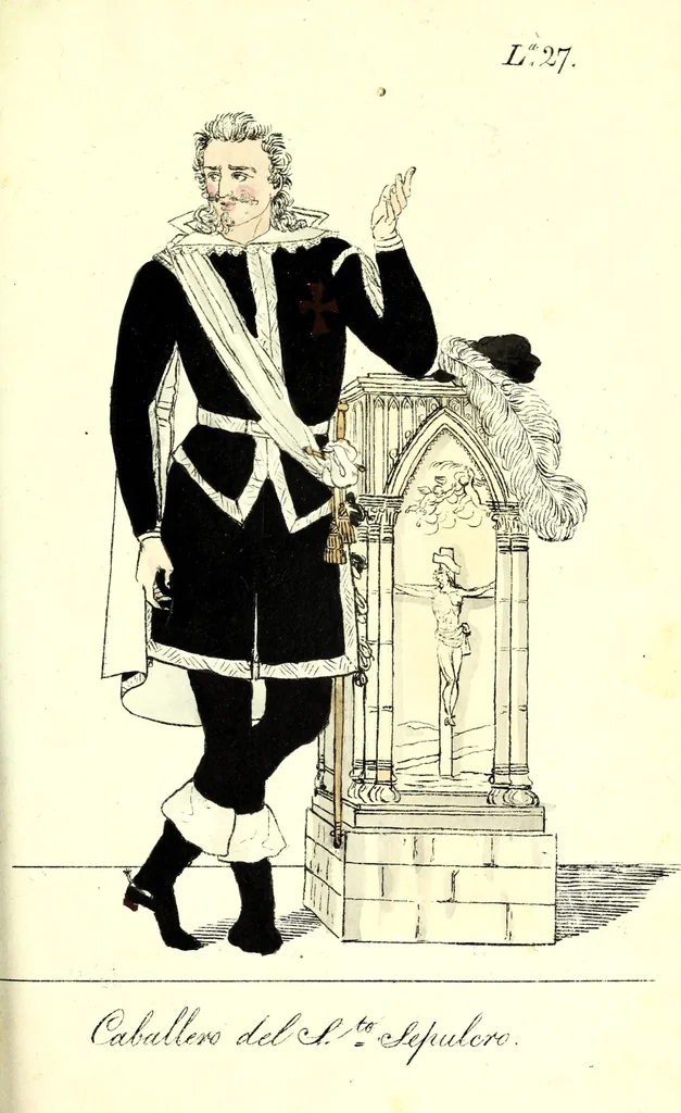 An illustration from Colección de los principales trages y adornos de los diferentes ritos mazonicos conocidos desde la época de su fundación, seguida de las reglas mas remarcables de los miembros de las diferentes sociedades secretas, y precedida de un compendio histórico de ellas, 1822, leaf 81