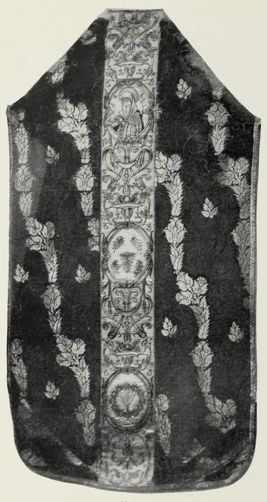 An illustration from Collection de broderies anciennes décrites par madame Isabelle Errera. Catalogue orné de 104 photogravures, 1905, leaf 112