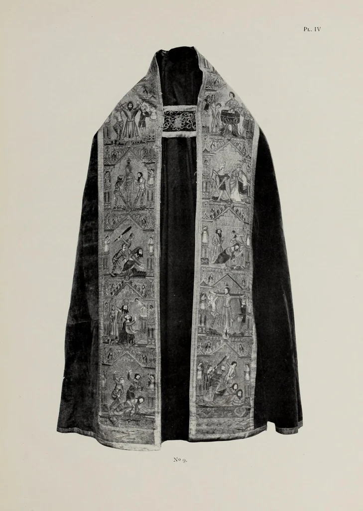 An illustration from Collection de broderies anciennes décrites par madame Isabelle Errera. Catalogue orné de 104 photogravures, 1905, leaf 27