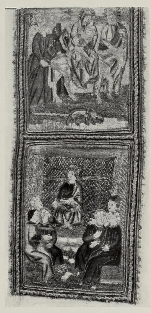An illustration from Collection de broderies anciennes décrites par madame Isabelle Errera. Catalogue orné de 104 photogravures, 1905, leaf 45