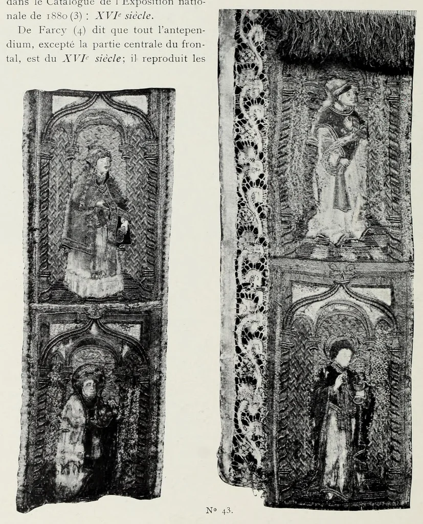 An illustration from Collection de broderies anciennes décrites par madame Isabelle Errera. Catalogue orné de 104 photogravures, 1905, leaf 72