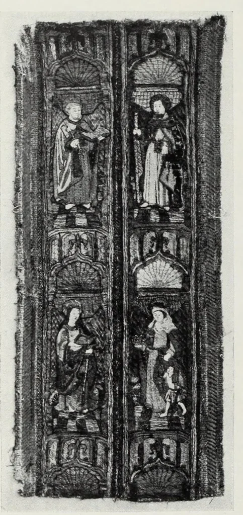 An illustration from Collection de broderies anciennes décrites par madame Isabelle Errera. Catalogue orné de 104 photogravures, 1905, leaf 96