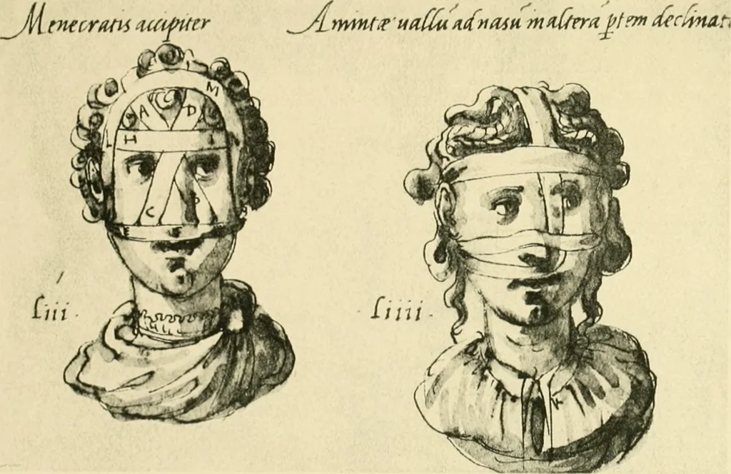 An illustration from Collection de chirurgiens grecs avec dessins attribués au Primatice. Reproduction réduite des 200 dessins du Manuscrit latin 6866 de la Bibliothèque nationale, 1908, leaf 102