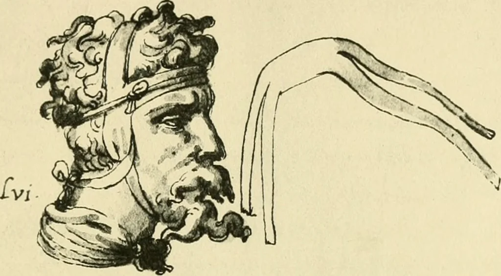 An illustration from Collection de chirurgiens grecs avec dessins attribués au Primatice. Reproduction réduite des 200 dessins du Manuscrit latin 6866 de la Bibliothèque nationale, 1908, leaf 104