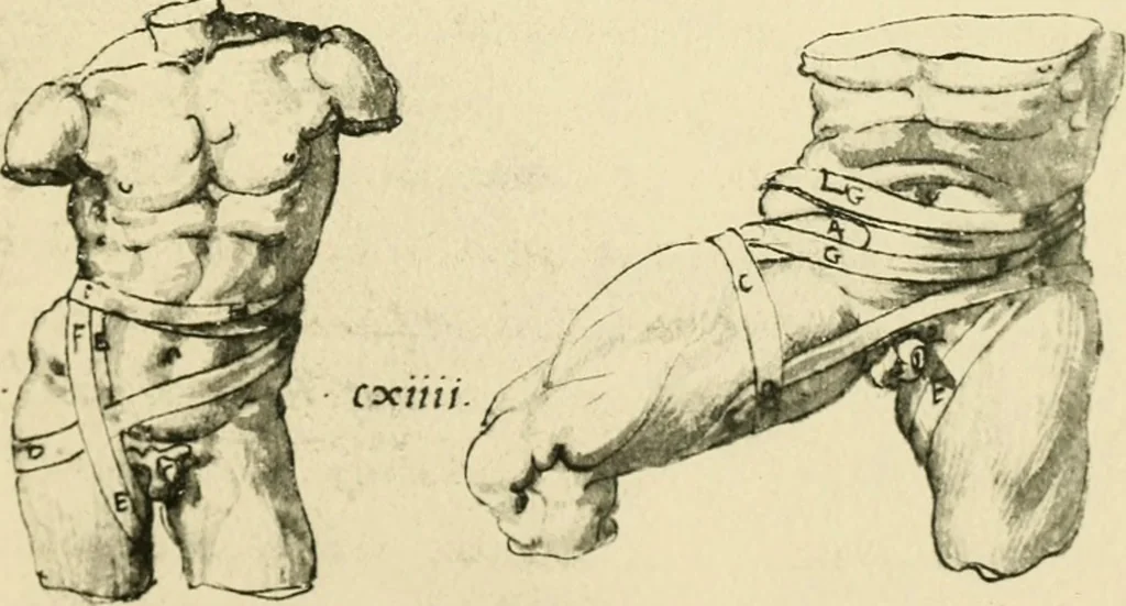 An illustration from Collection de chirurgiens grecs avec dessins attribués au Primatice. Reproduction réduite des 200 dessins du Manuscrit latin 6866 de la Bibliothèque nationale, 1908, leaf 132